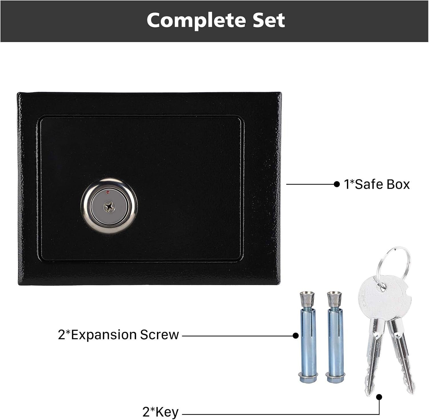 Small Steel Safe Box Key Lock Security Cash Jewelry Document Storage
