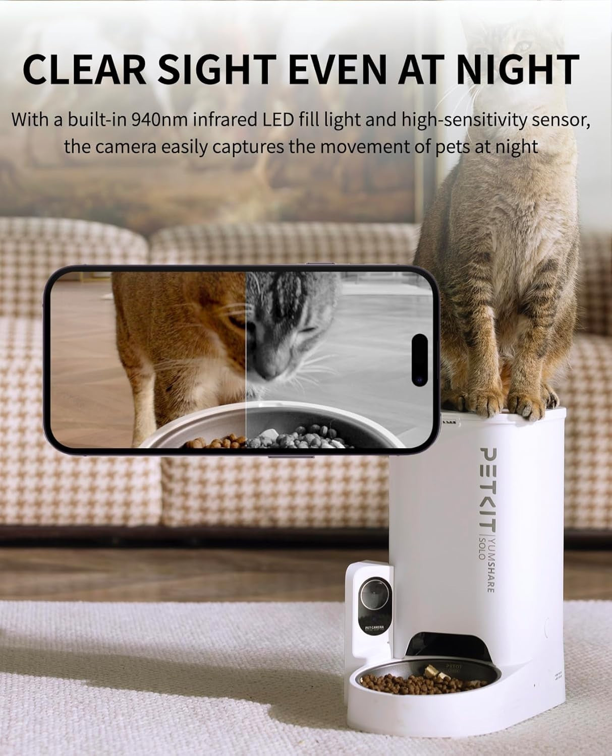 Smart Automatic Pet Feeder Camera 1080P WiFi App Control 3L Food