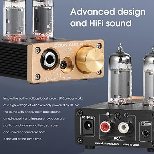 U10 Mini Tube Headphone Amplifier HIFI Stereo Preamp RCA AUX Jack