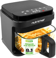 5.8QT Air Fryer 8 Presets Clear Window 1200W Touch LED Timer Temp Control