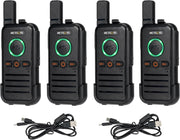 PMR446 Walkie Talkies Rechargeable USB-C VOX Dual PTT 4 Pack Radio