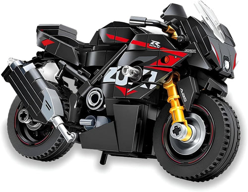 326-Piece Motorcycle Building Kit with Rotatable Handlebars & Shock Absorbers