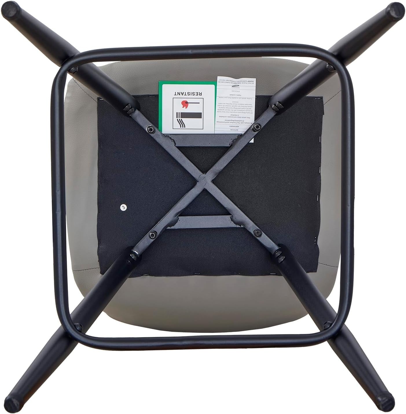 Grey Faux Leather Bar Stools Set of 2 – Fixed Height Kitchen Chairs