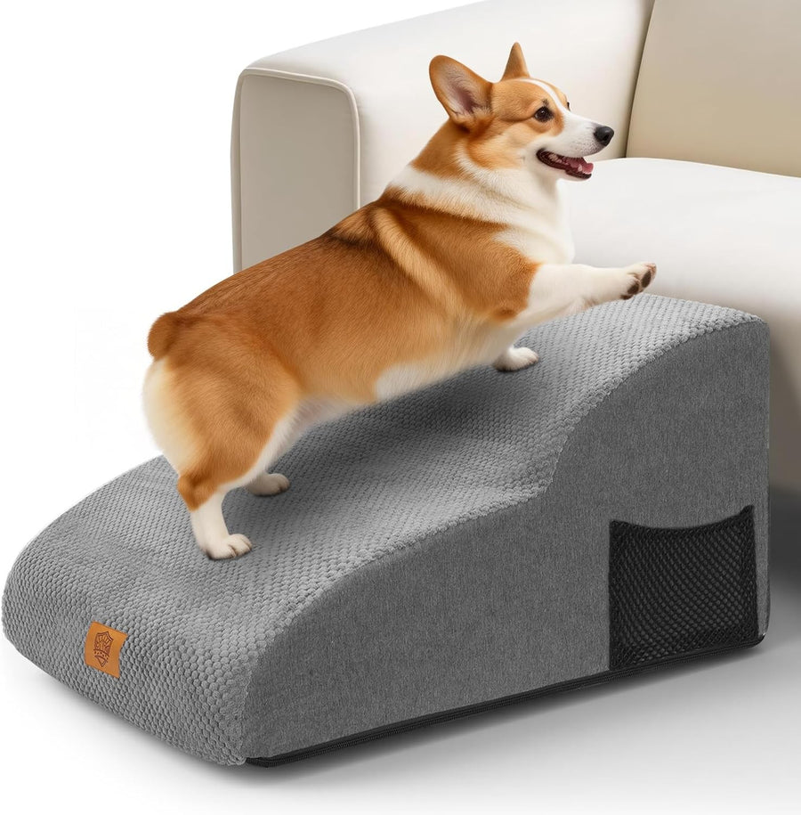 Dog Ramp 2 Step Waterproof Non Slip Pet Stairs 55x40x30cm Grey