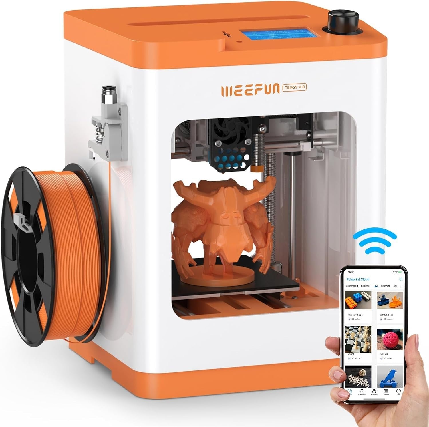Mini 3D Printer WiFi Auto Leveling PEI Bed Silent DIY
