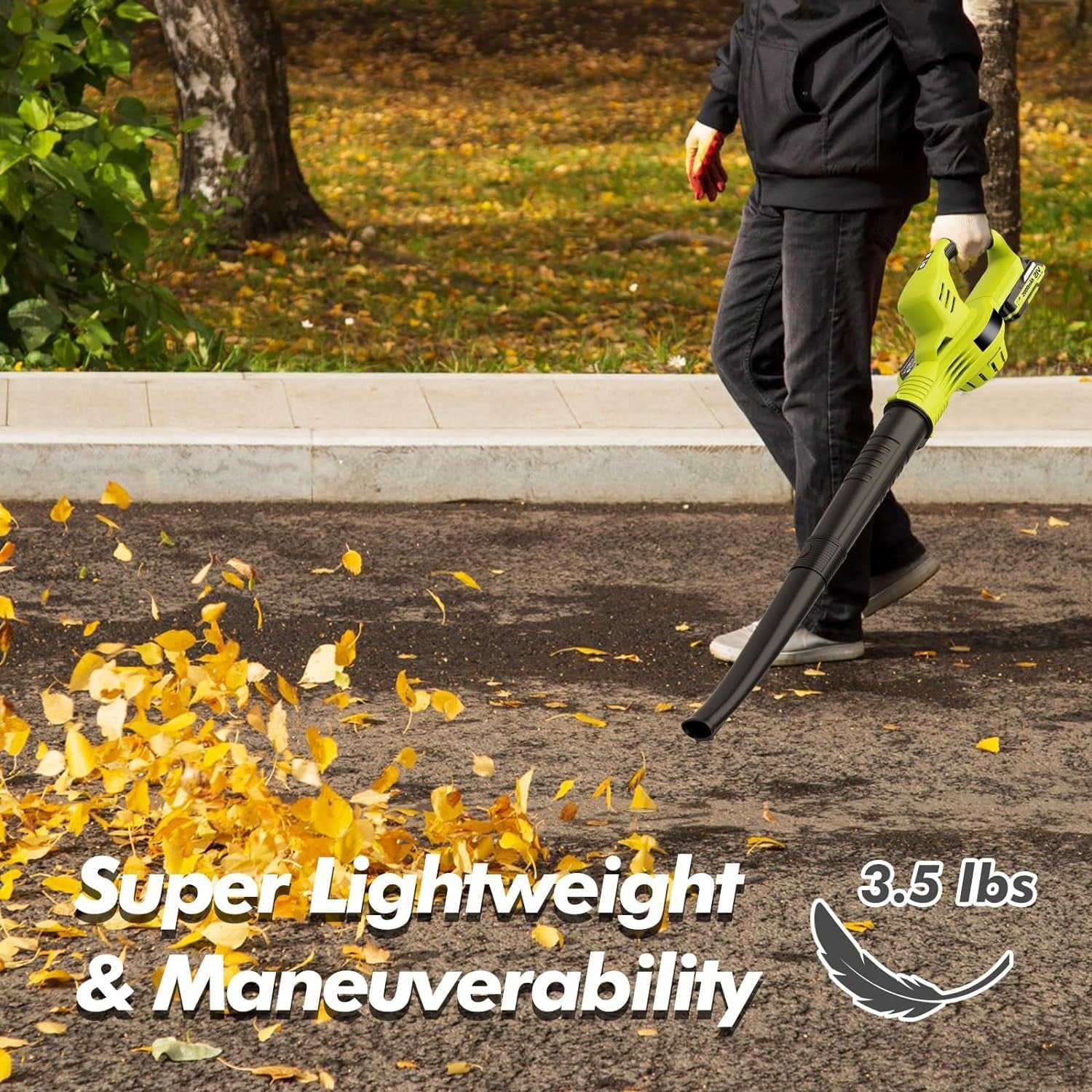 Cordless Leaf Blower 21V 150MPH Turbo Dual Battery Lightweight Garden Cleaner