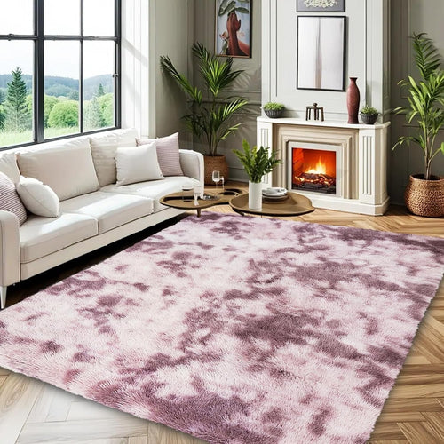 Extra Large Pink Shaggy Rug 200x290cm Soft Thick Non Slip Carpet Living Room