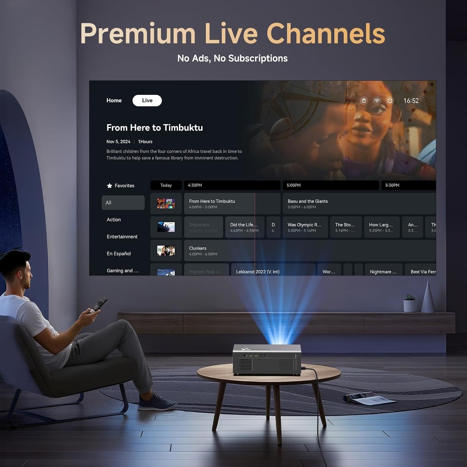 1200ANSI 1080P Smart Projector Netflix 4K WiFi6 Bluetooth