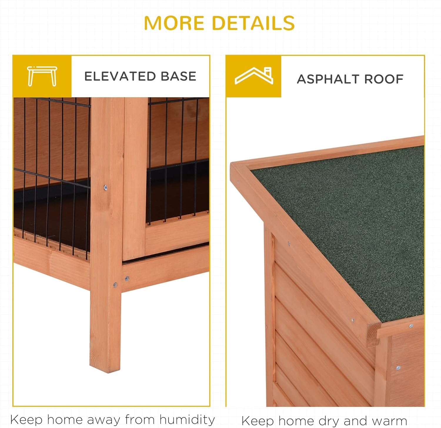 Large 2 Tier Rabbit Hutch Outdoor Wooden Guinea Pig Cage with Trays Divider