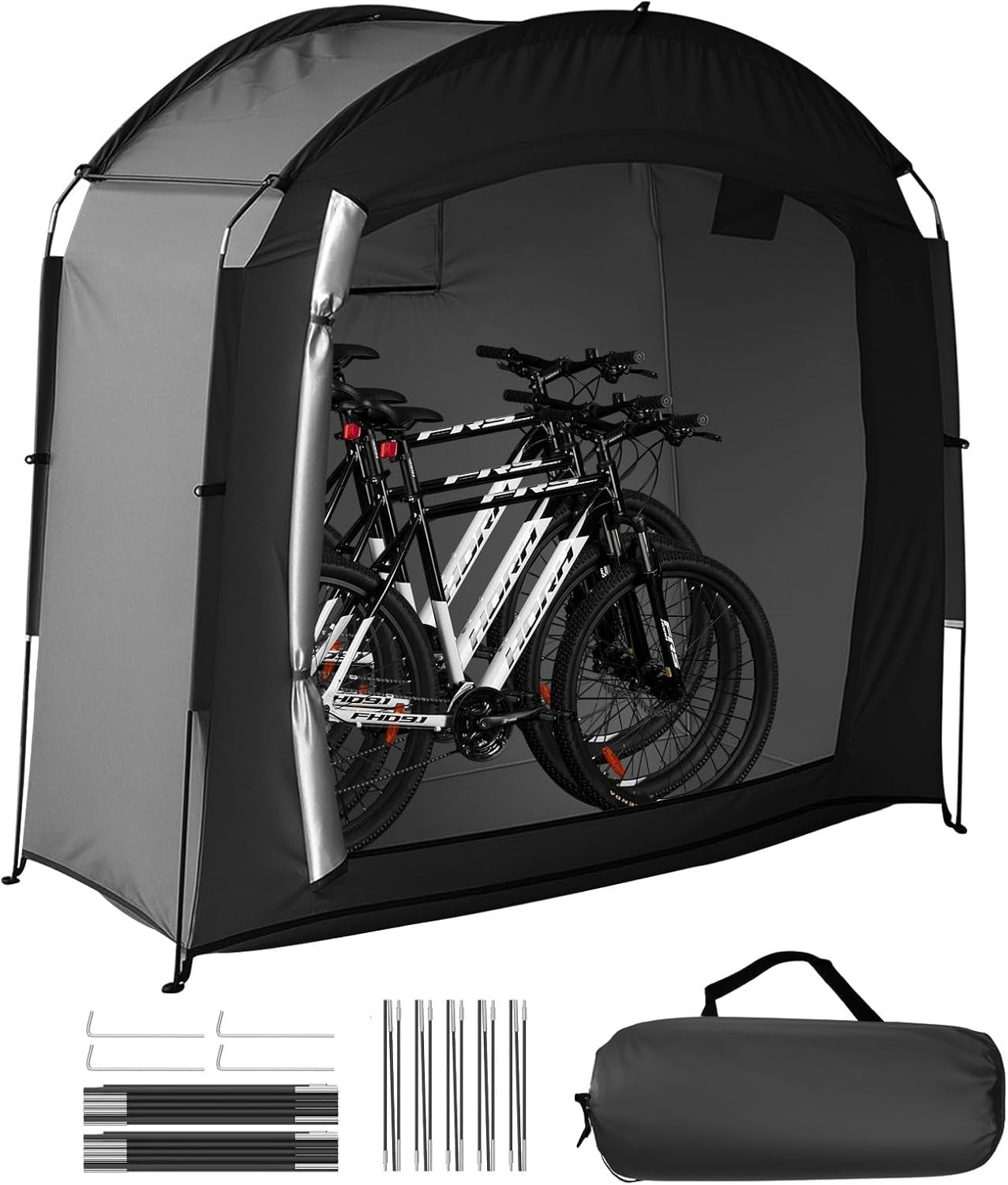 Waterproof Bike Storage Tent Outdoor Portable Shed for 2-3 Bikes & Garden Tools