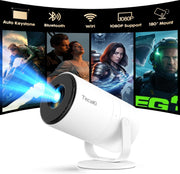 Android 14 WiFi 6 Mini Projector 1080P Bluetooth 180° Portable