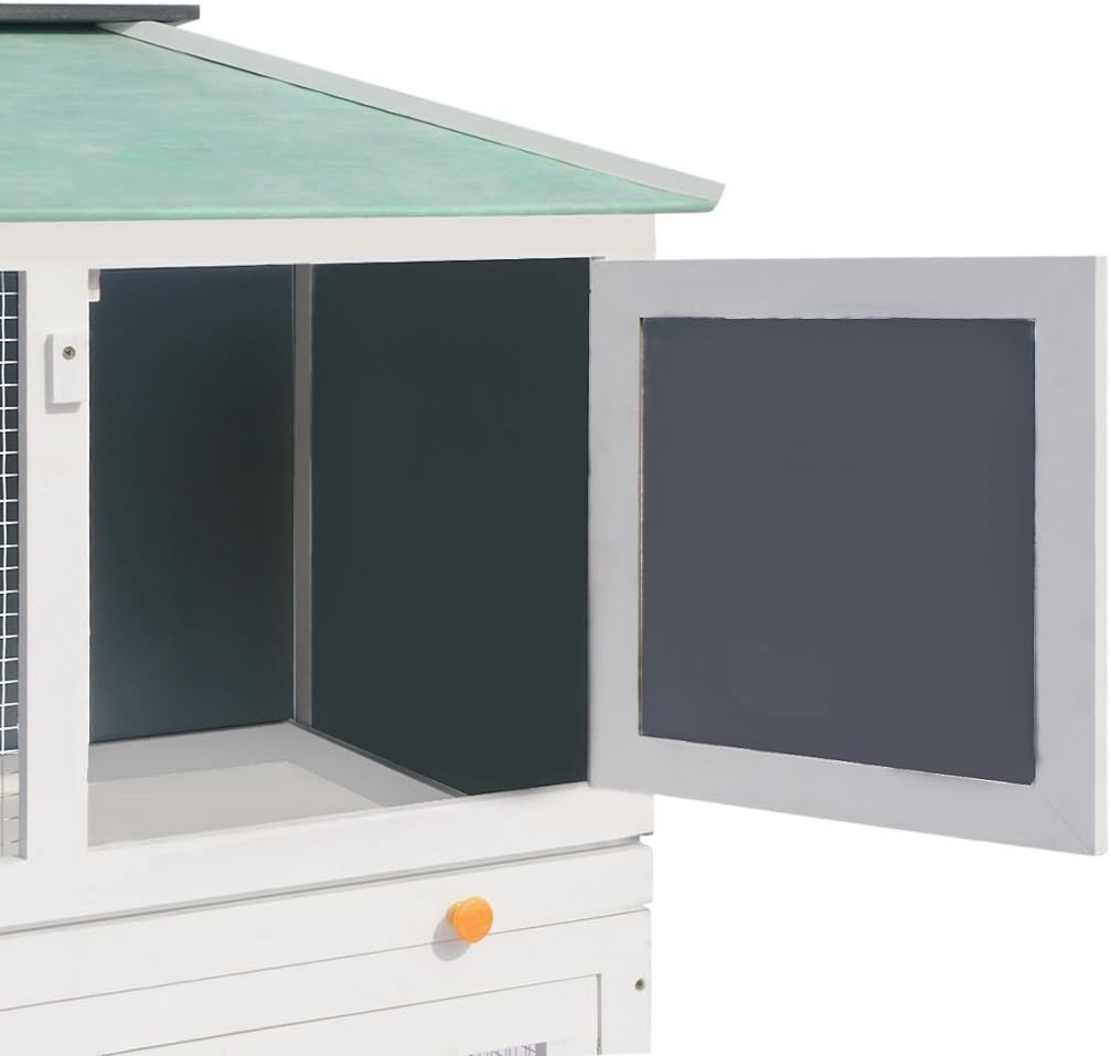 Large Outdoor Rabbit Hutch Cage Double Floor Weatherproof Small Pet House