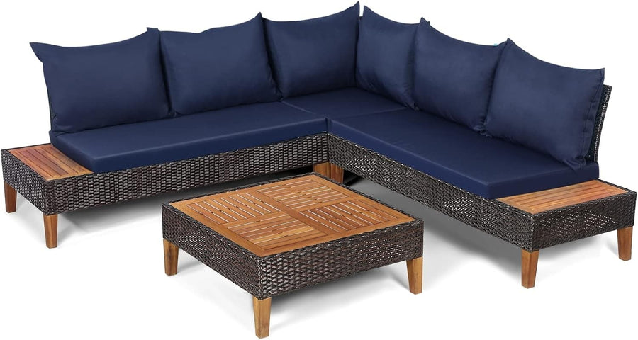 5 Seater Rattan Garden Sofa Set Outdoor Patio Furniture w/ Cushions Table