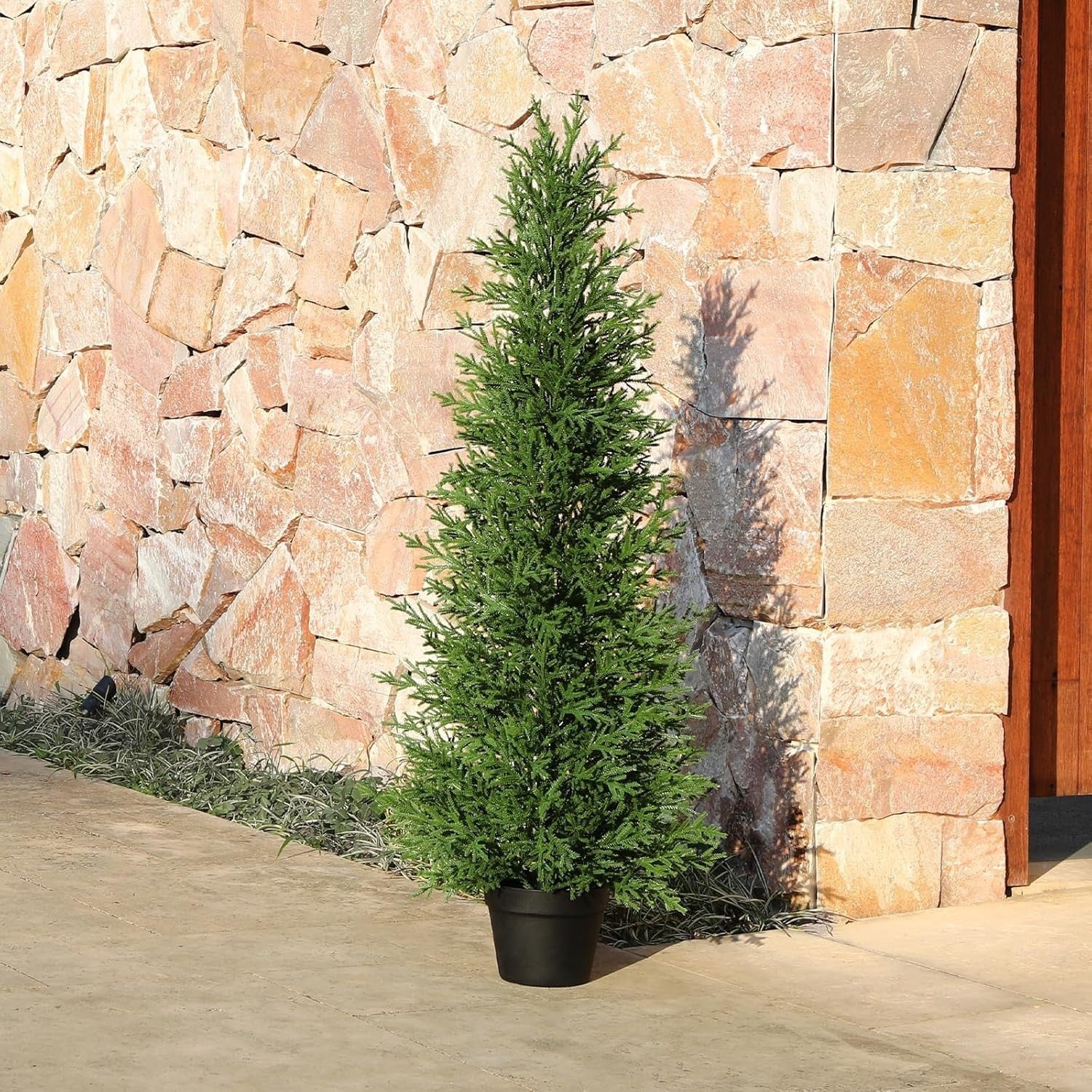 90cm Outdoor Artificial Cypress Tree UV Resistant Faux Conifer Plant – 1 Pack