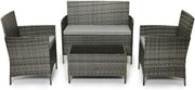 4-Seater Grey Rattan Garden Sofa Set | Weatherproof Outdoor Patio Furniture