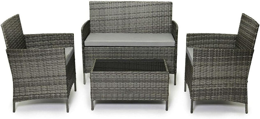 4-Seater Grey Rattan Garden Sofa Set | Weatherproof Outdoor Patio Furniture