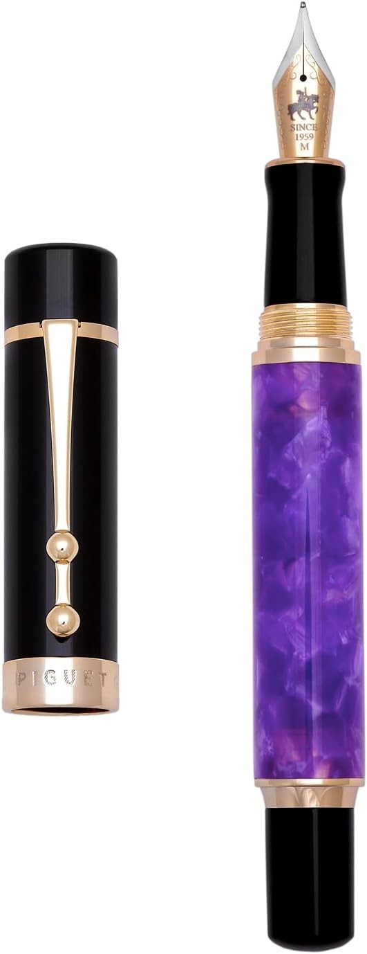Luxury Fountain Pen Amour Violet Set Medium Nib Smooth Writing Gift