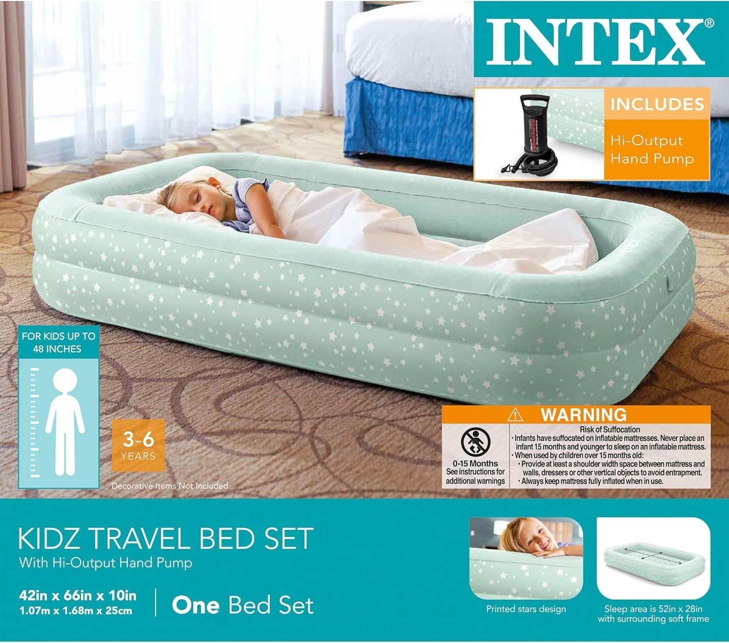 Inflatable Toddler Travel Bed with Pump & Carry Bag – Foldable, Durable, Kids