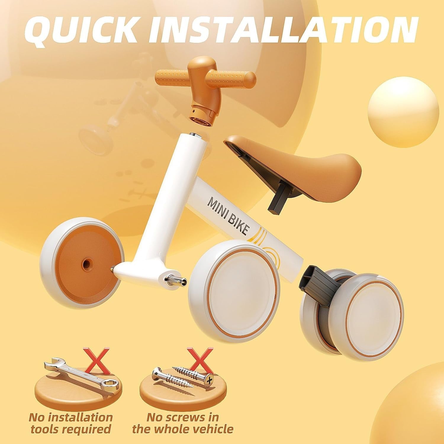 Baby Balance Bike First Ride On Toy Toddler Walker 10-24 Months Brown