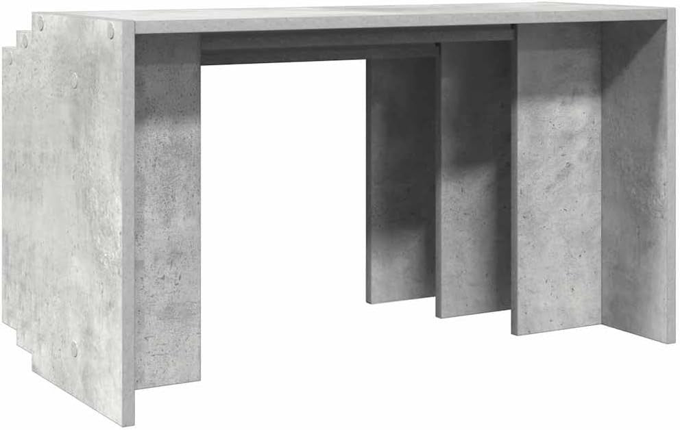 Contemporary Nesting End Table Set Concrete Gray Engineered Wood Space Saving