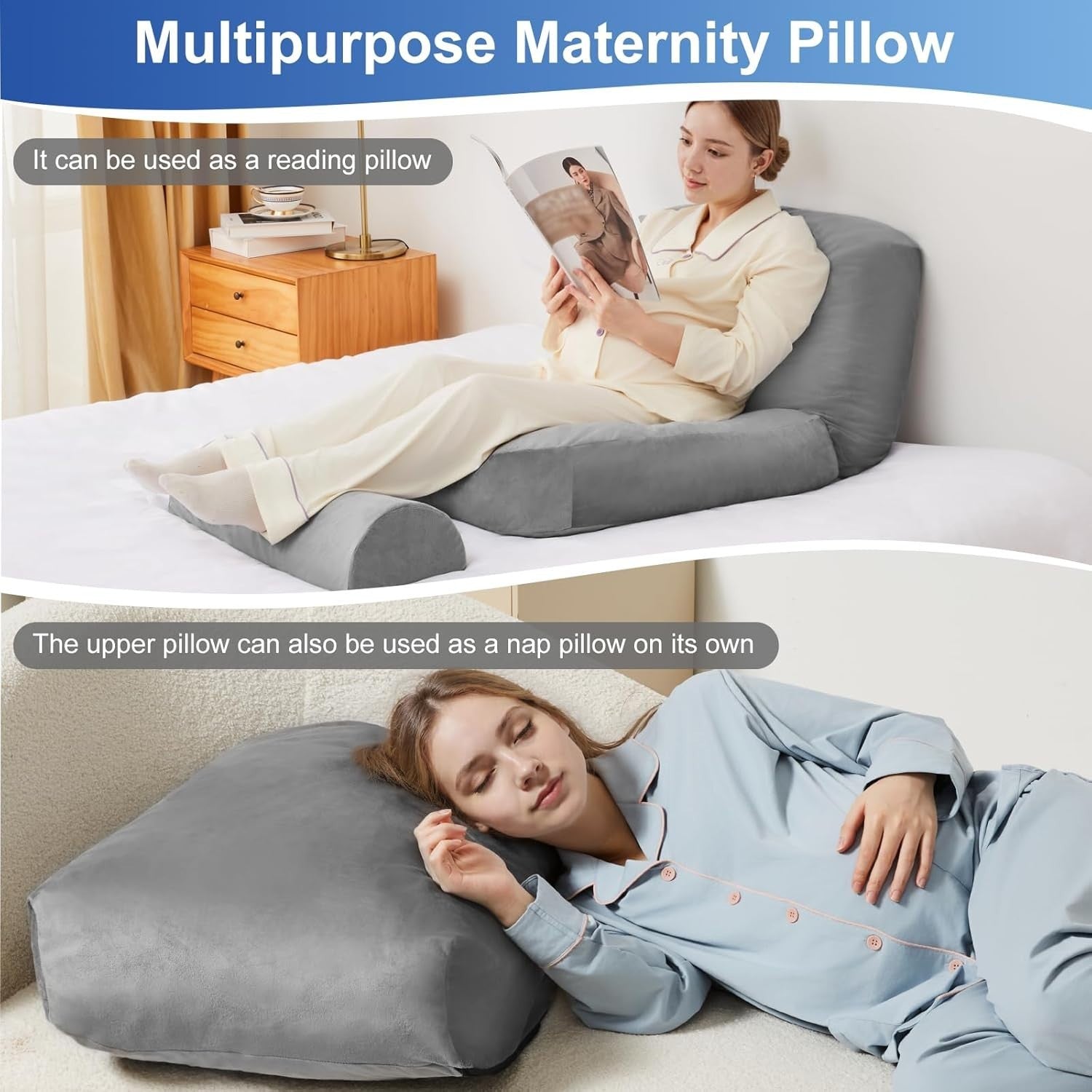 Pregnancy Pillow Modular Full Body & Leg Support 3 in 1 Side Sleeping
