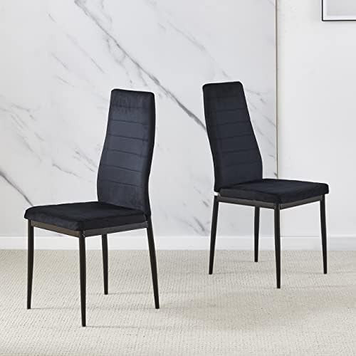 Square Glass Dining Table Set 75cm Black Flannel Chairs 2 Seater Compact