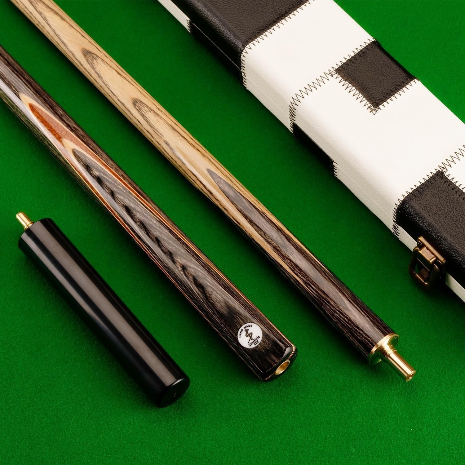 57" 3/4 Cut Snooker Cue 9.5mm Tip With Case Extension Wood Choice