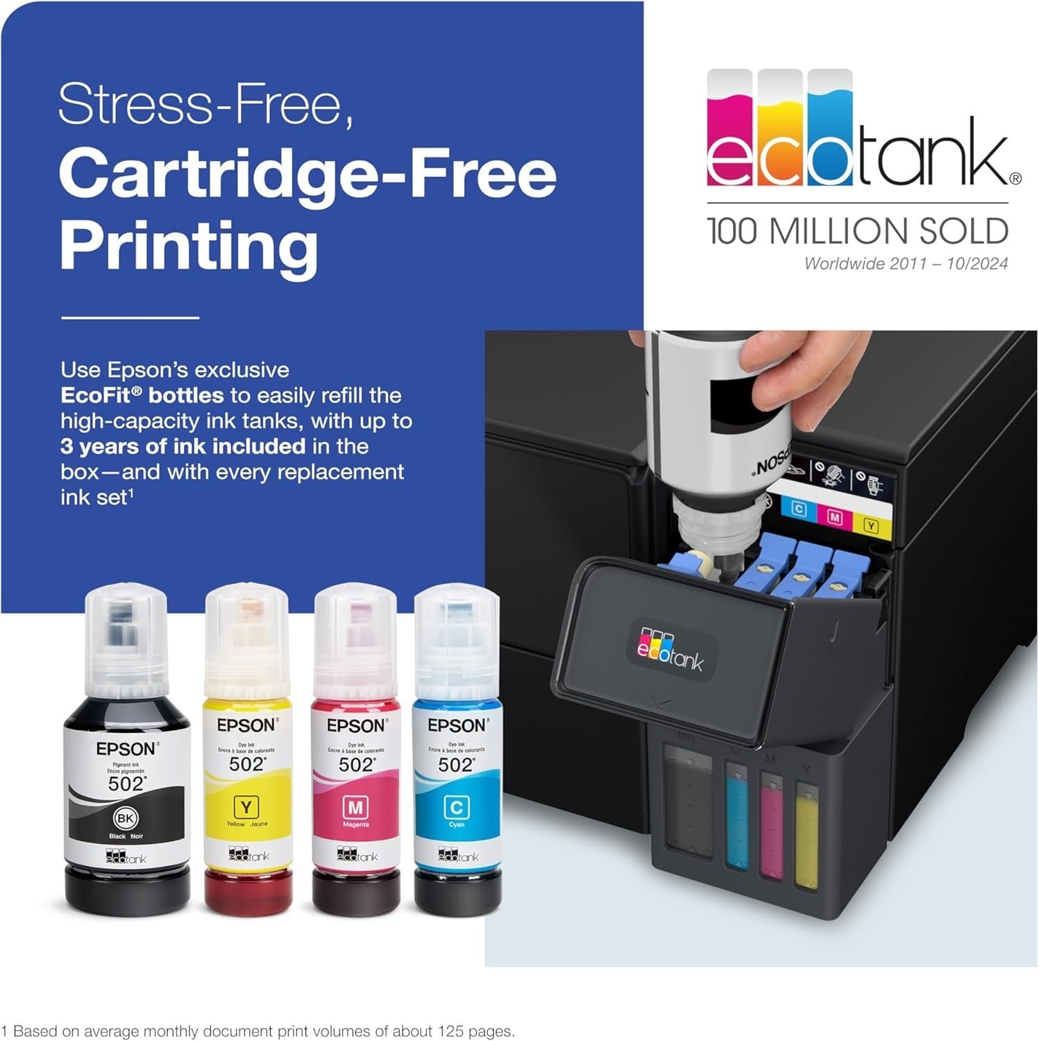 All-in-One Wireless Printer | EcoTank Ink | Print/Scan/Copy | Duplex