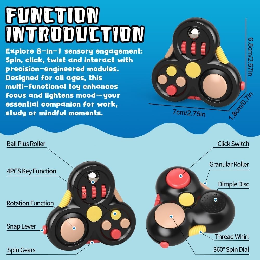 5PC Fidget Toy Set Sensory Stress Relief Cube Spinner Desk Gift