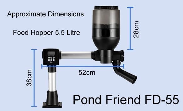 Automatic Pond Fish Feeder 5.5L LCD Timer Koi Goldfish Food Dispenser