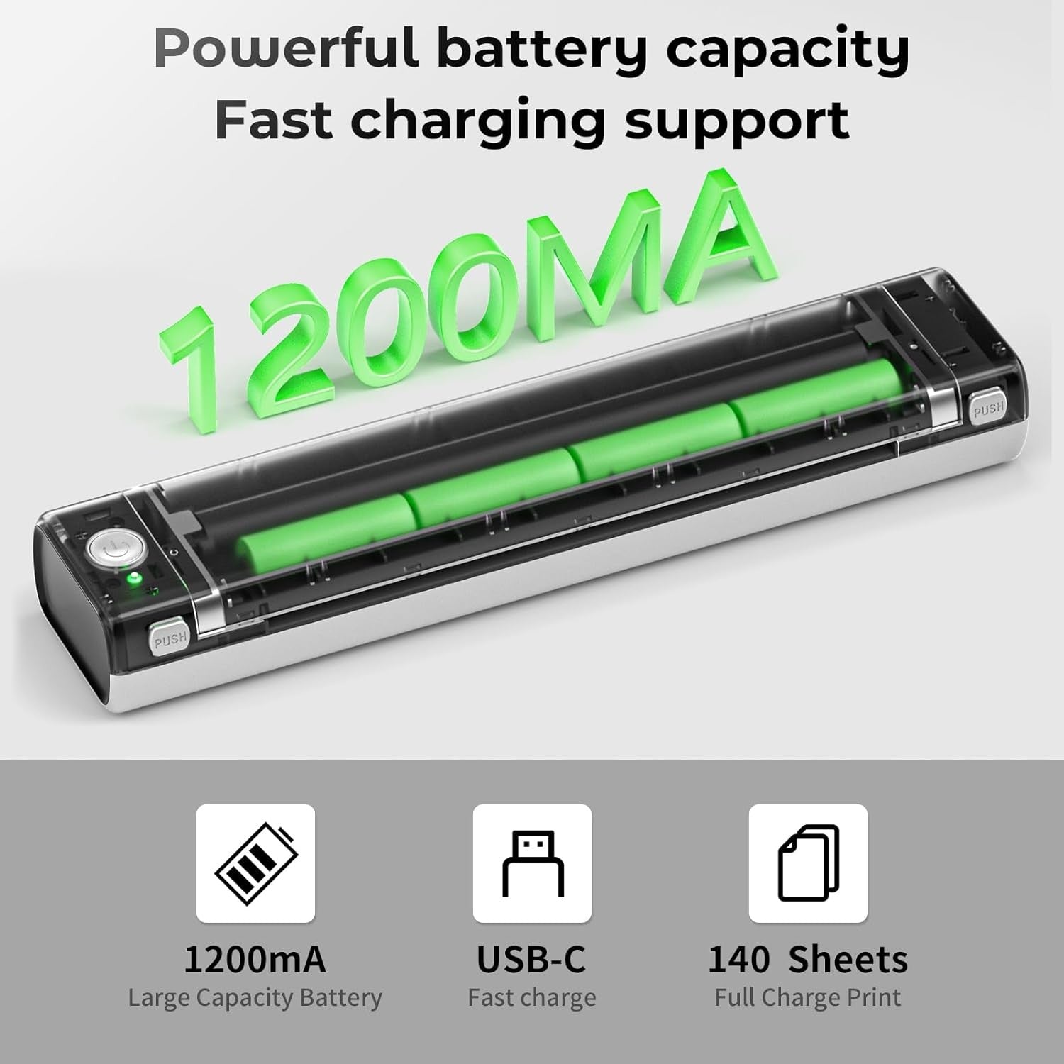 A4 Portable Thermal Printer Bluetooth Inkless Silver
