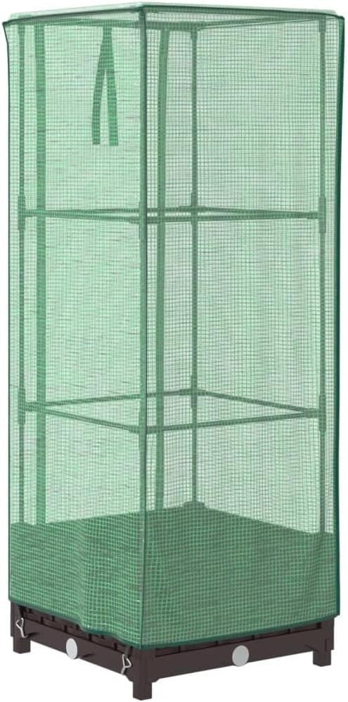 Outdoor Raised Garden Bed with Greenhouse Cover – Sturdy Rattan Look Planter Box