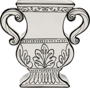 Antique Style Black White Ceramic Vase 23cm – Classic Table Flower Decor
