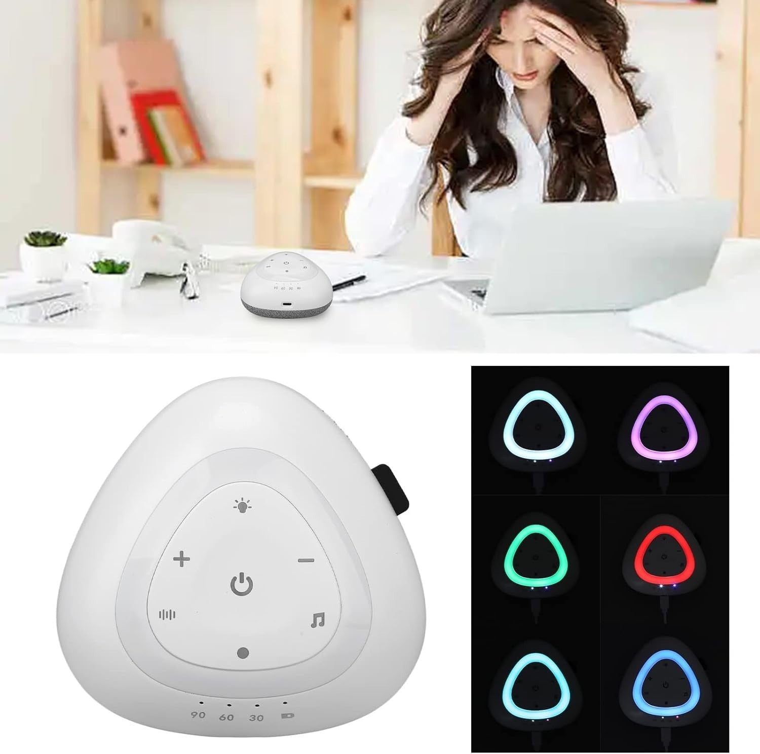 White Noise Sleep Machine with Night Light & Stress Relief Sounds