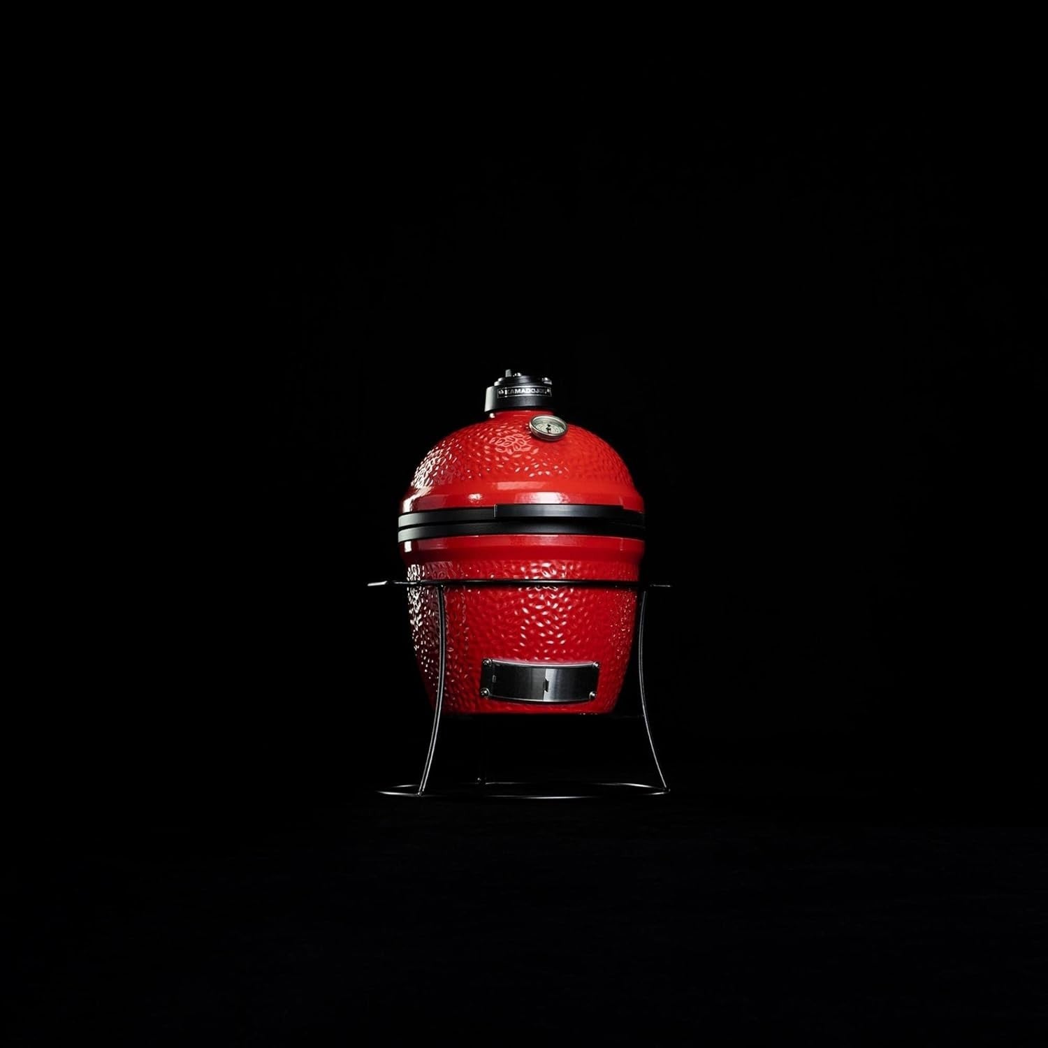 Portable Ceramic Charcoal Grill Mini BBQ Smoker | Cast Iron Vent