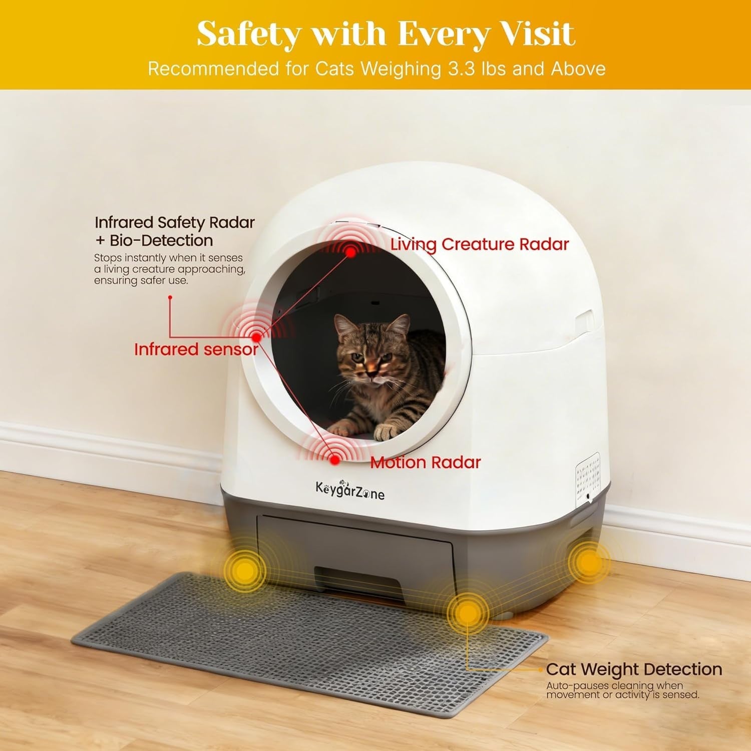 Self Cleaning Cat Litter Box APP Control Odor Control Smart Auto XL