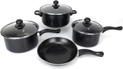 7pcs Non Stick Cookware Set with Glass Lids – Frying Pan, Saucepans & Casserole