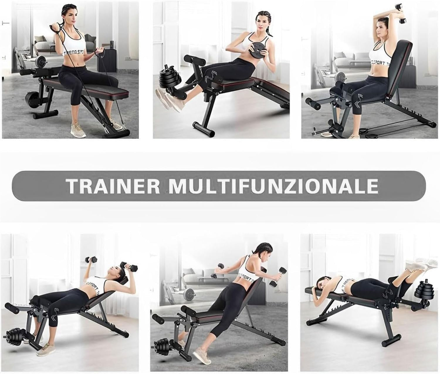 Weight Bench with Leg Extension Adjustable Incline Decline Home Gym