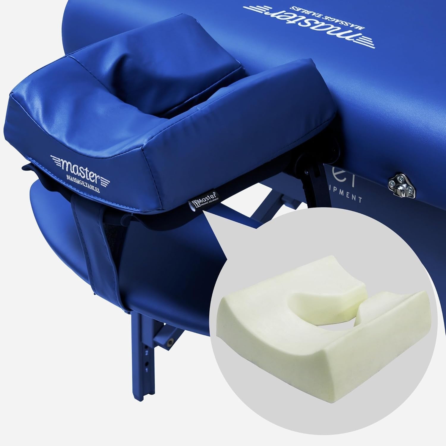 71cm Heated Portable Massage Table | Montclair Spa Bed w/ 7.6cm Memory Foam Blue