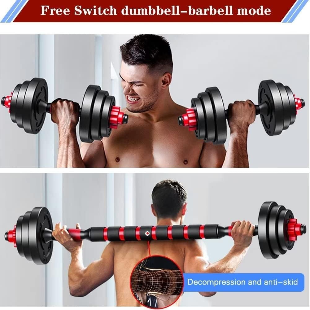 Adjustable Dumbbell Barbell Set 15KG Home Gym Training Weights