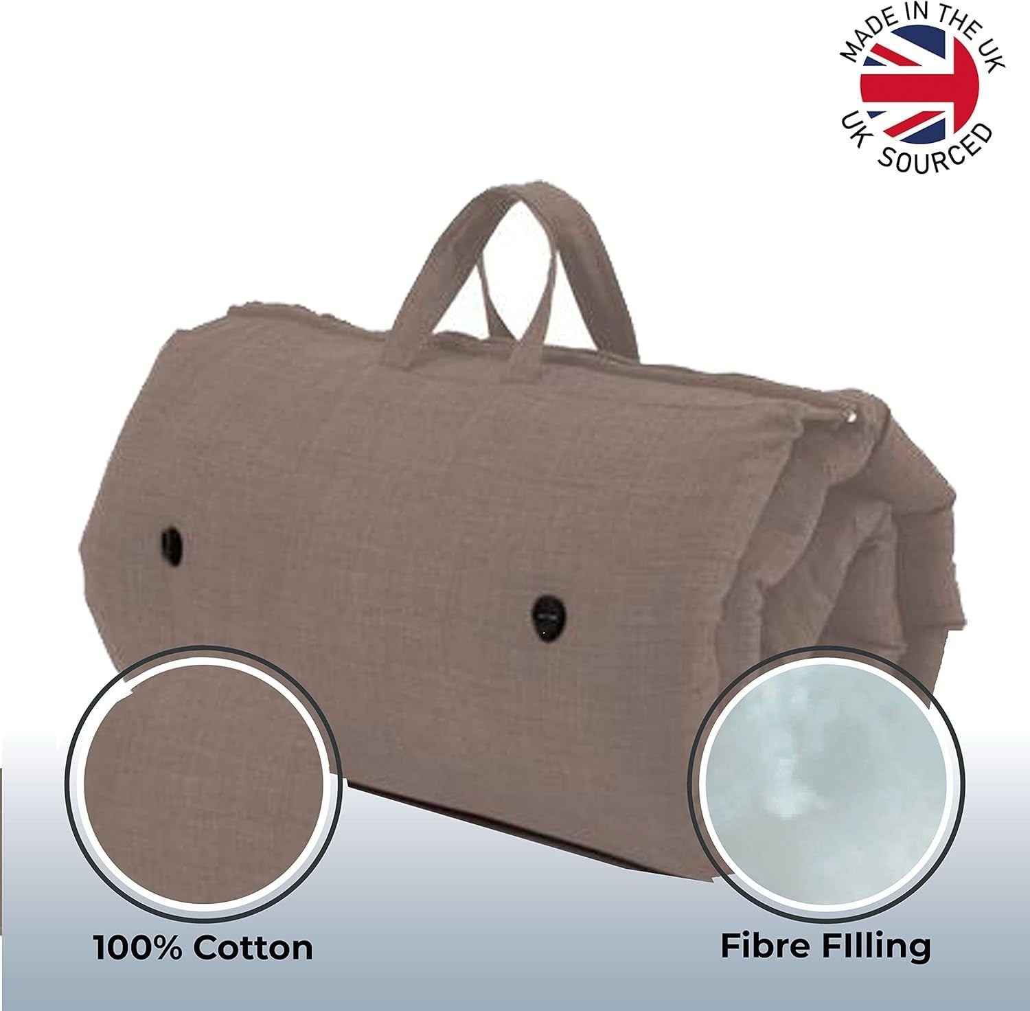 Single Roll-Up Futon Mattress | Folding Bed | Soft Touch | Slate Grey