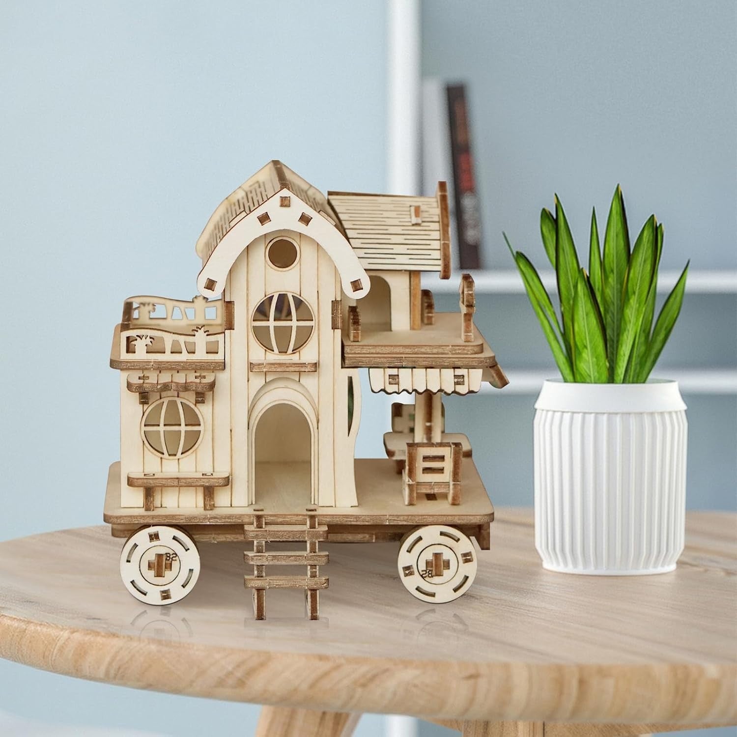 3D Wooden Puzzle House Kit Adult DIY Model Home Décor Gift Set