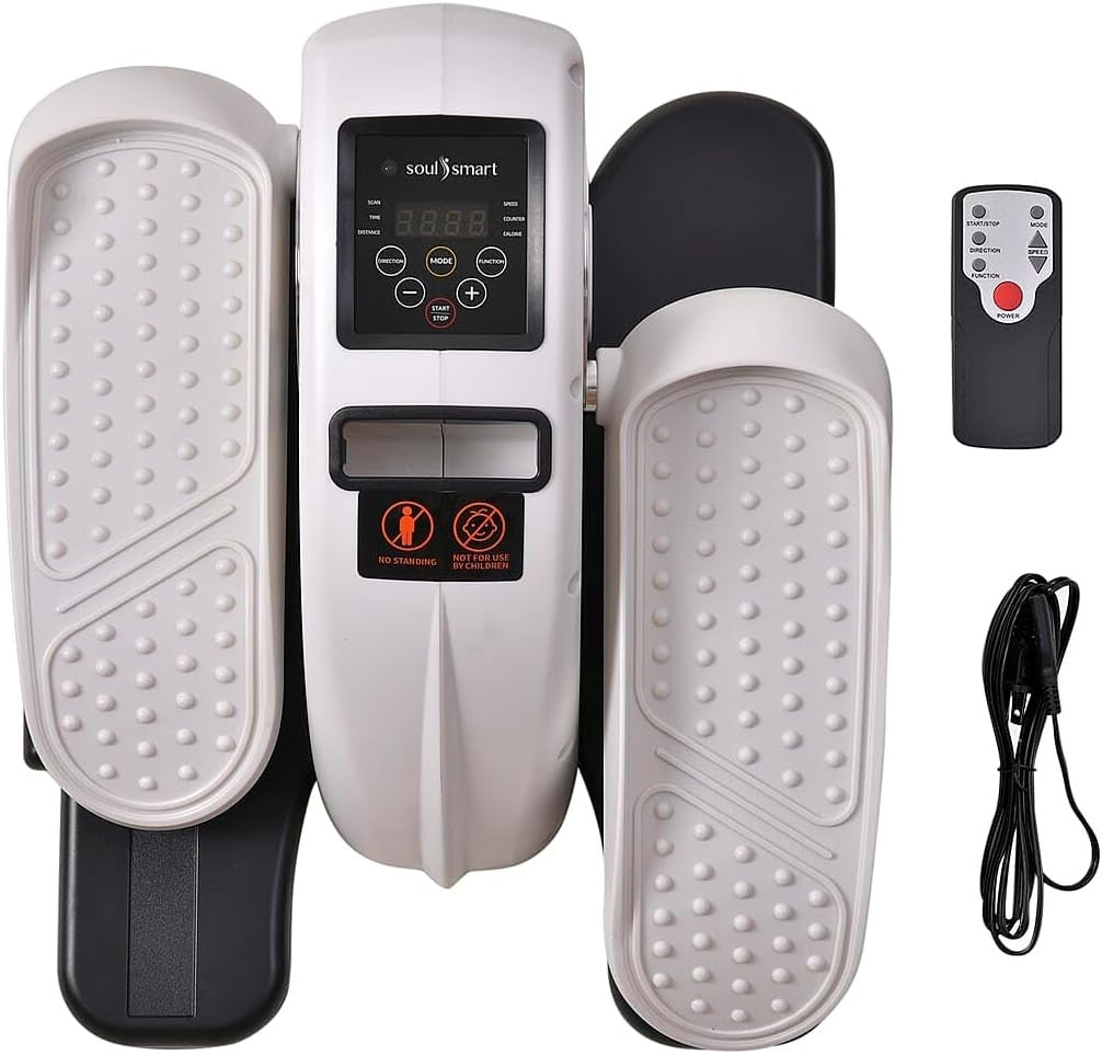 Under Desk Electric Stepper Elliptical Quiet Pedal Exerciser with Remote LCD