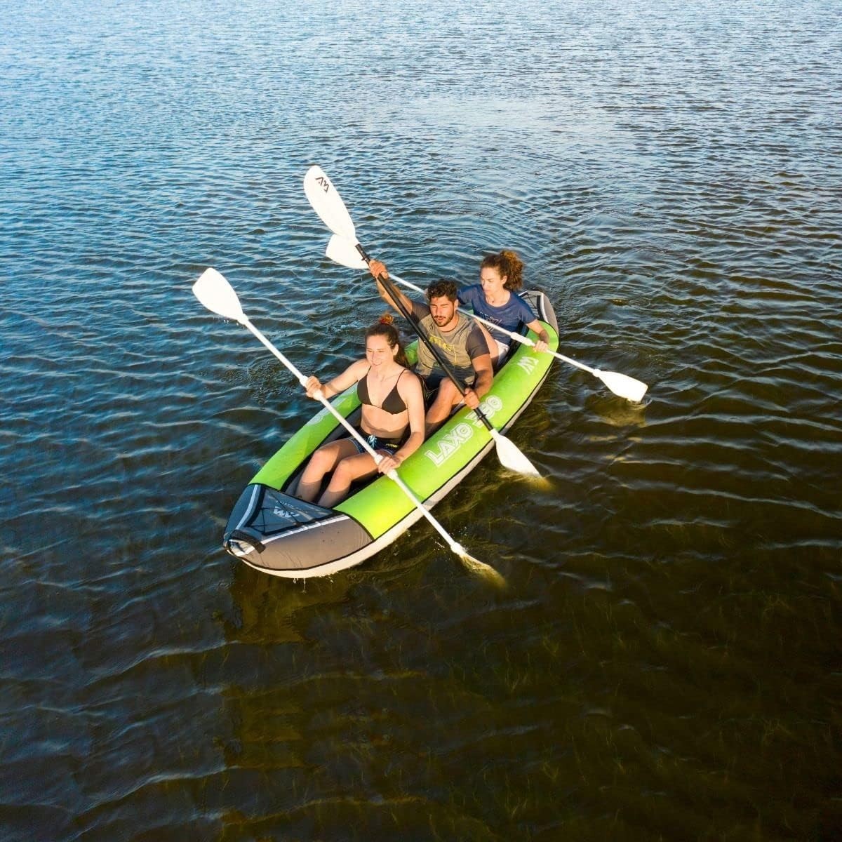 3 Person Inflatable Kayak Canoe Touring Boat w/ High Capacity