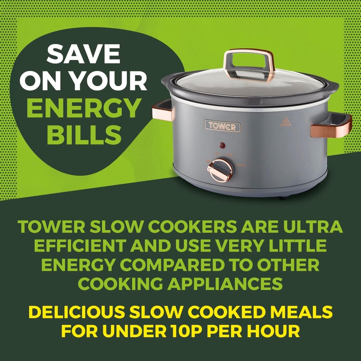 Family Size 3.5L Slow Cooker with Removable Pot & 3 Heat Controls