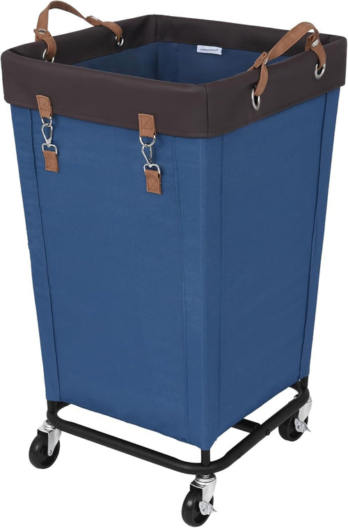 160L Heavy Duty Laundry Hamper with Wheels | Large Rolling Clothes Basket Blue