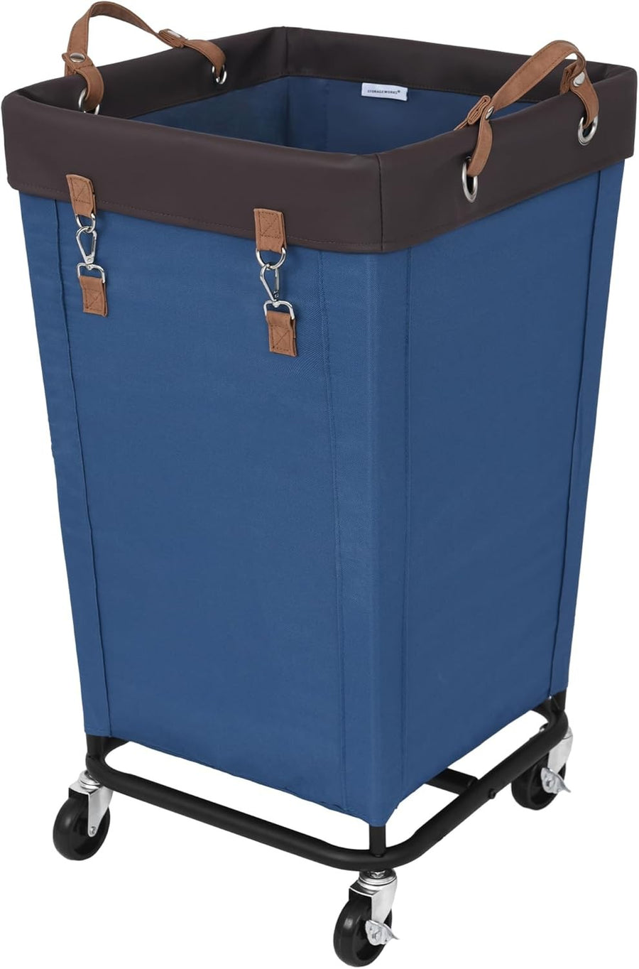160L Heavy Duty Laundry Hamper with Wheels | Large Rolling Clothes Basket Blue