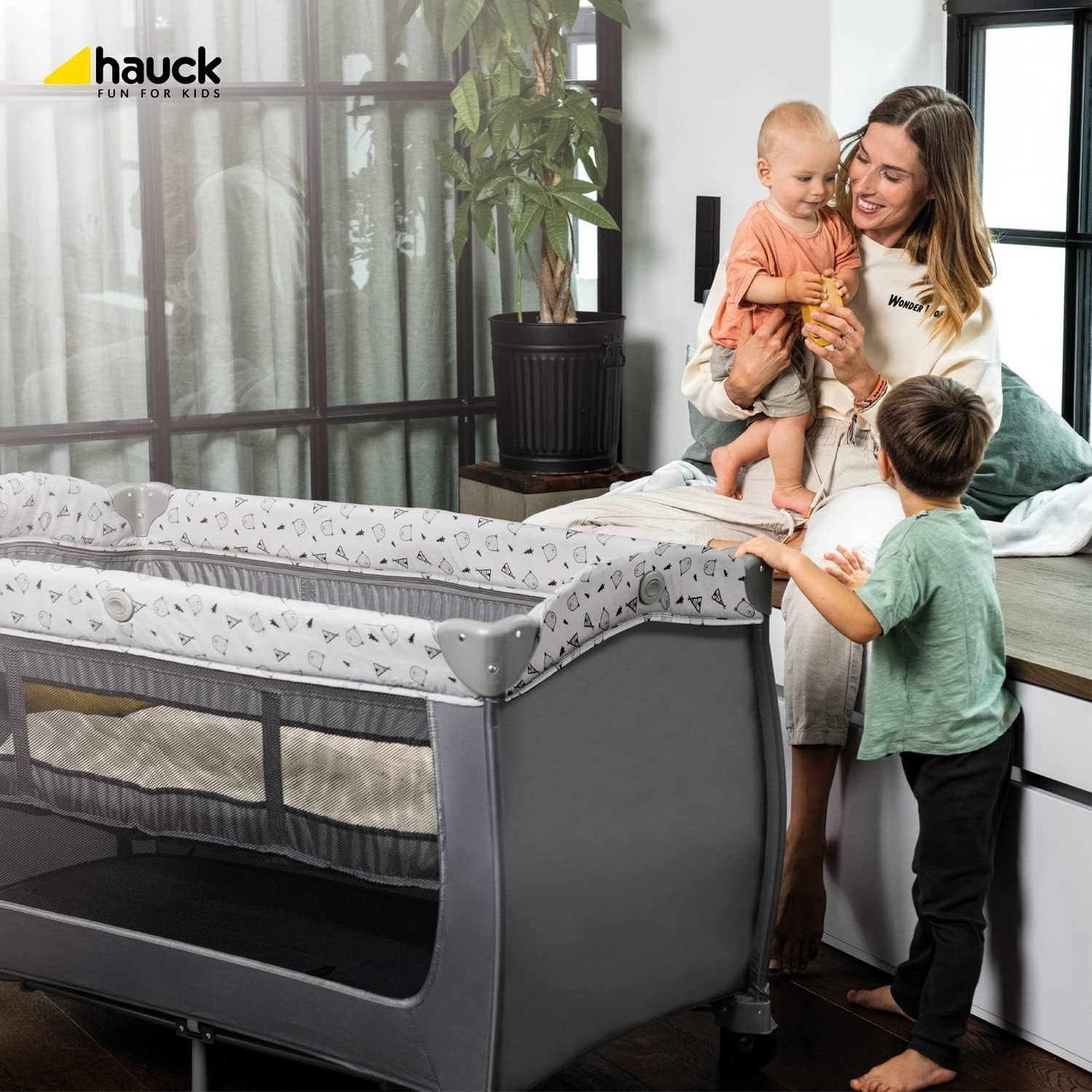 Travel Cot Changing Mat Wheels Storage Bag Newborn Bed Foldable 120x60cm Grey