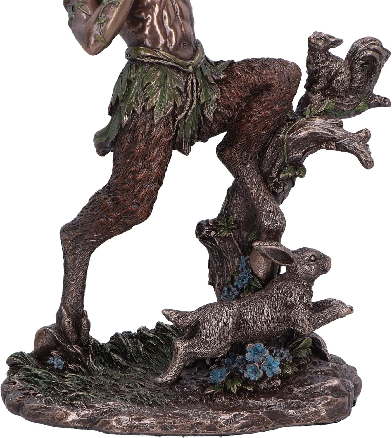 Bronze Satyr Figurine 21.5cm Mythology Resin Sculpture Woodland Fantasy Decor