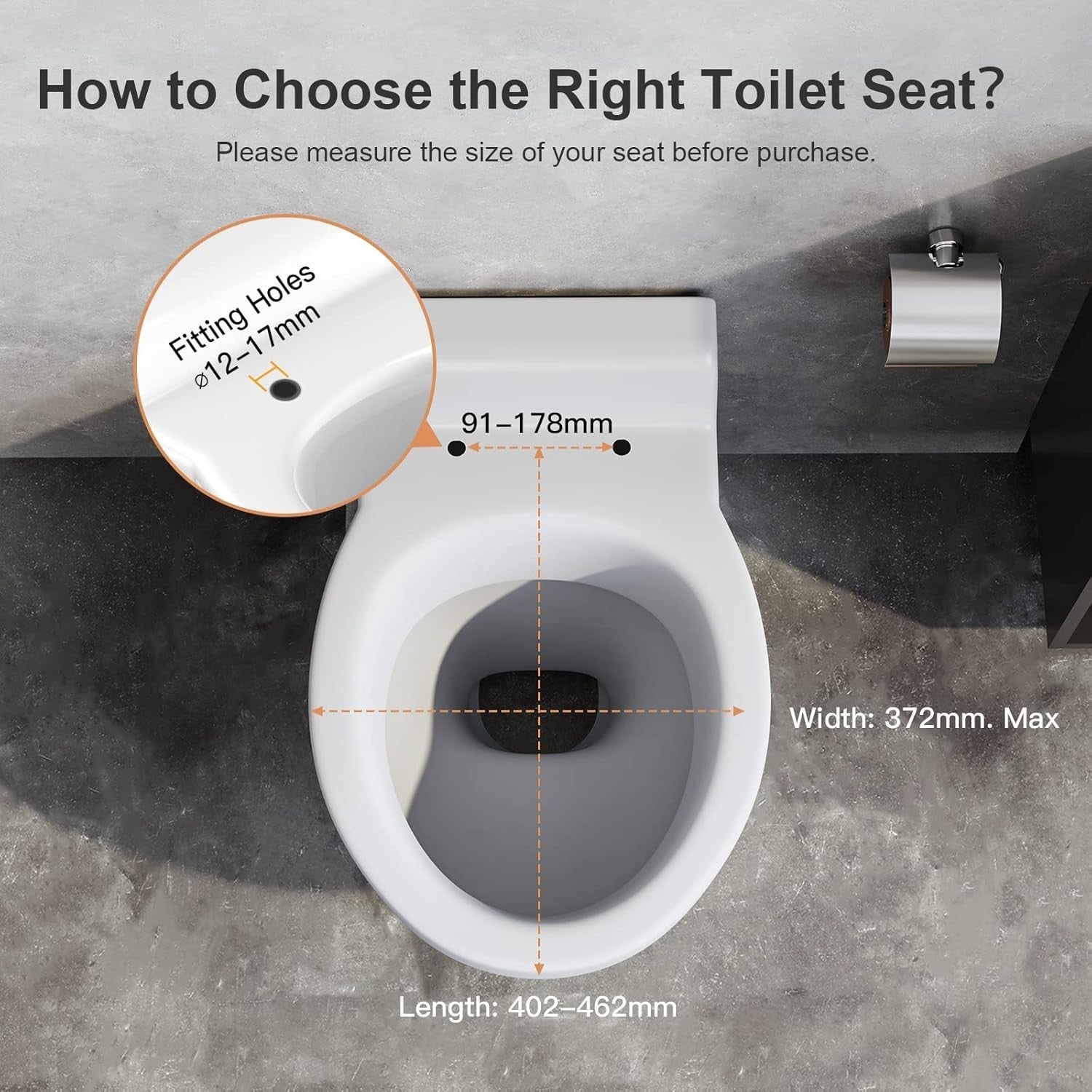 White Oval Toilet Seat Quick Release Anti-Bacterial Top Fix 45x37cm